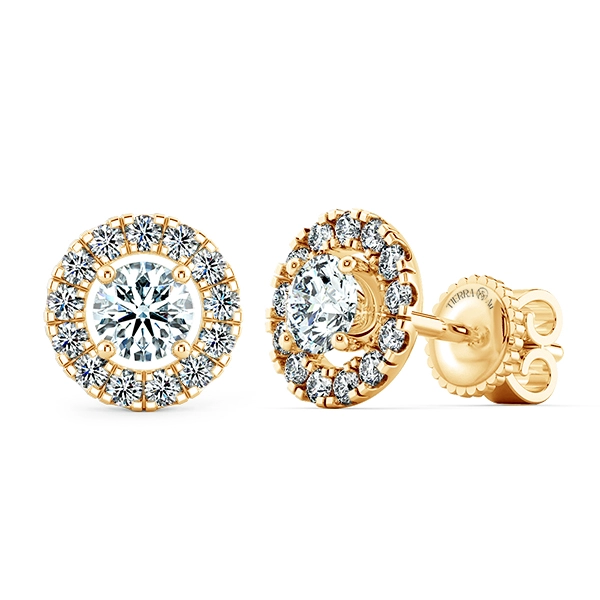 Round Halo Earrings with Gaping Halo Circle BTA2102 2